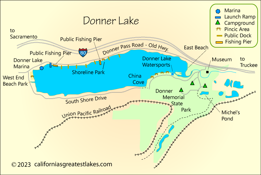 Donner Lake  map, CA