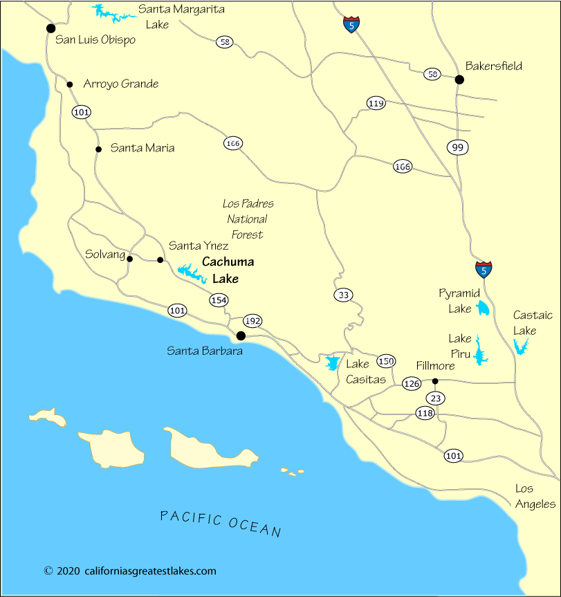 map of greater Cachuma Lake area, California