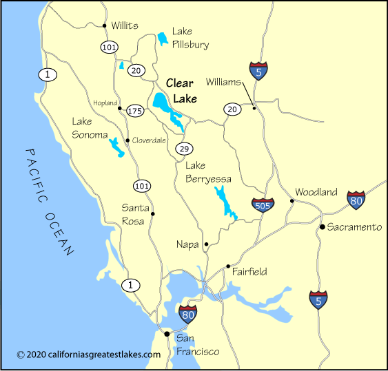 map of greater Clear Lake area, California