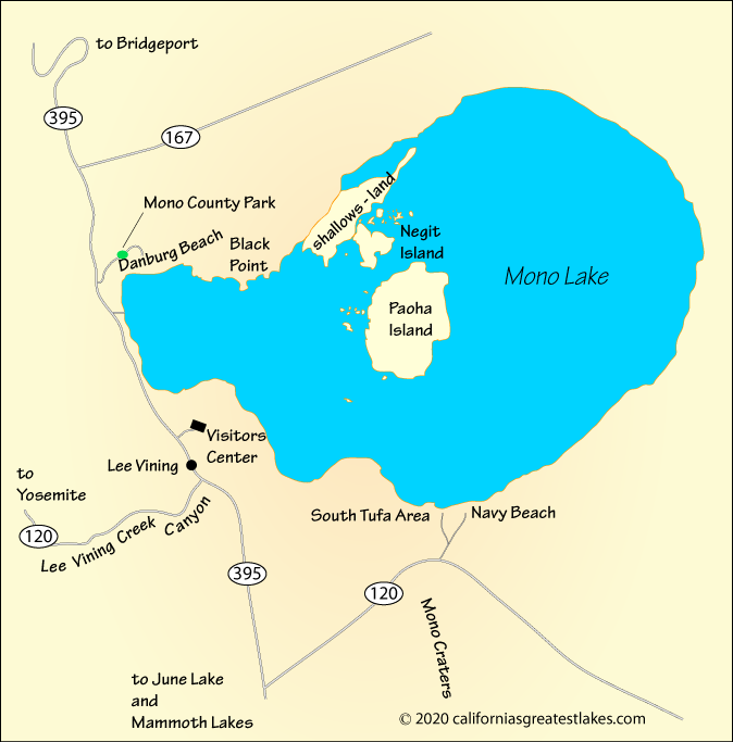 Mono Lake  map, CA