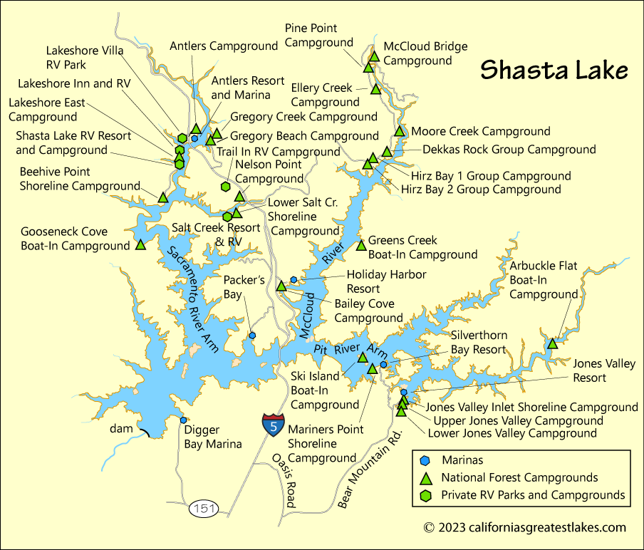 Shasta Lake  map, CA
