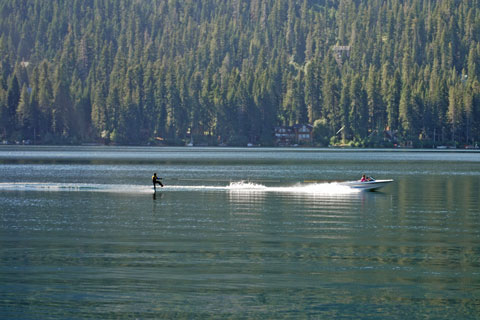 Donner Lake water skiing, CA