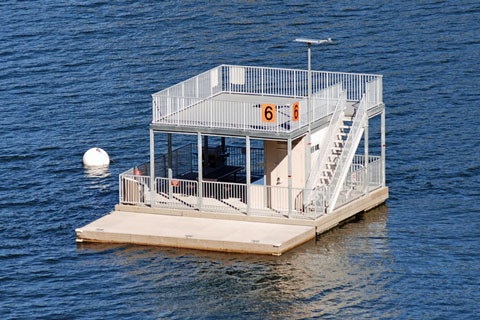 Lake Oroville floating campsite, California