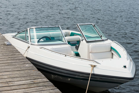 motor boat at a dock